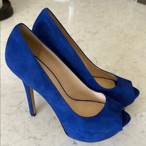 Enzo Angiolini Blue Suede Heels - Box Included